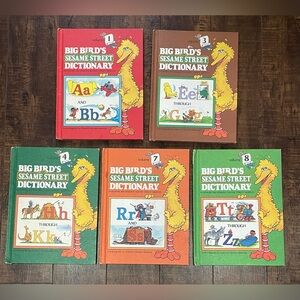 Lot of 5 - 1981 Big Bird’s Sesame Street Dictionary #1,3,4,7,8 Funk & Wagnalls
